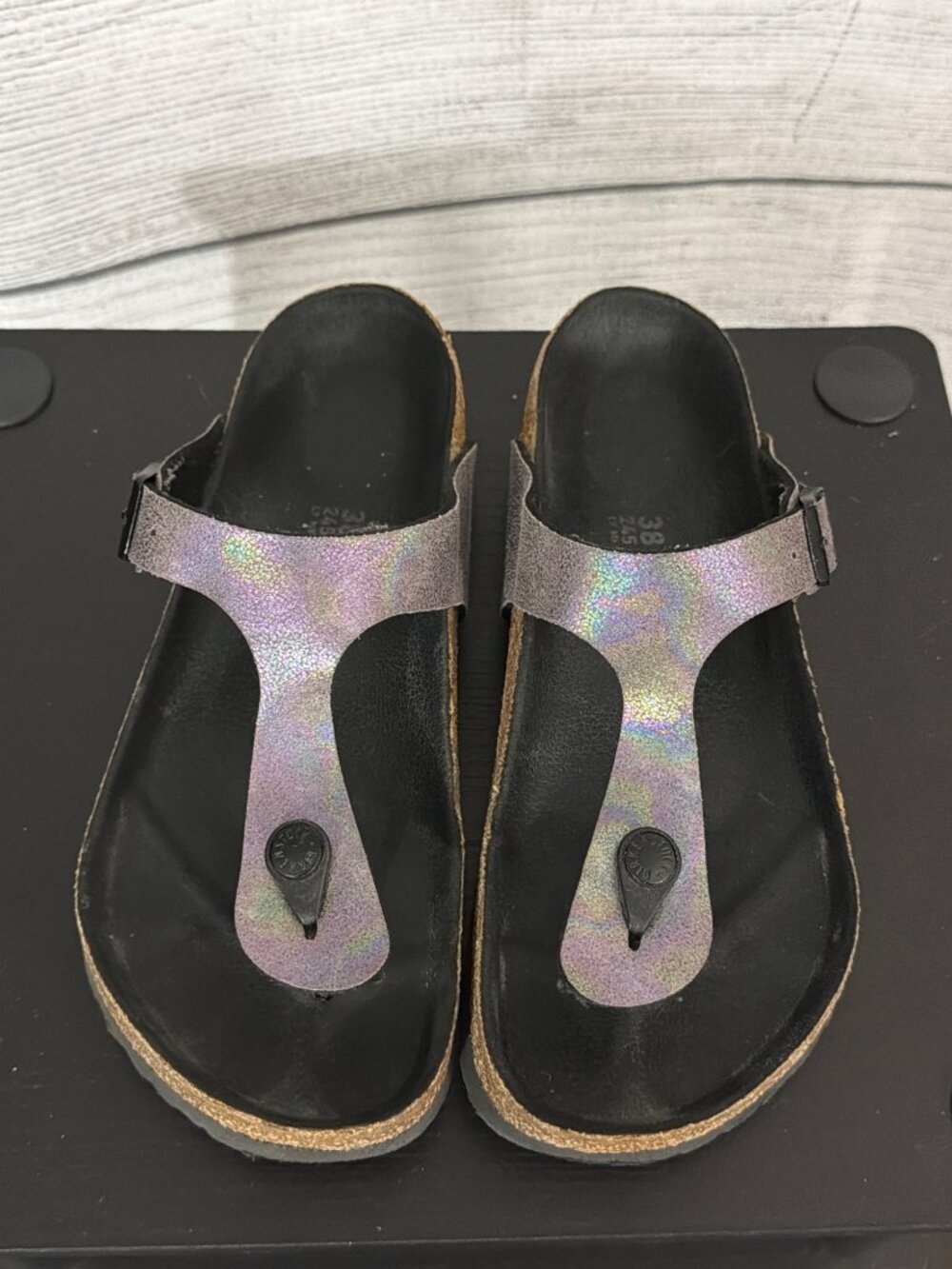Birkenstock Gizeh Holographic Sandals Size 38R
